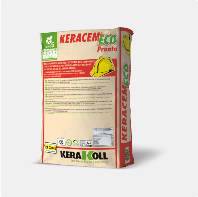 Kerakoll Keracem Eco Pronto - certifikovaný minerální potěr